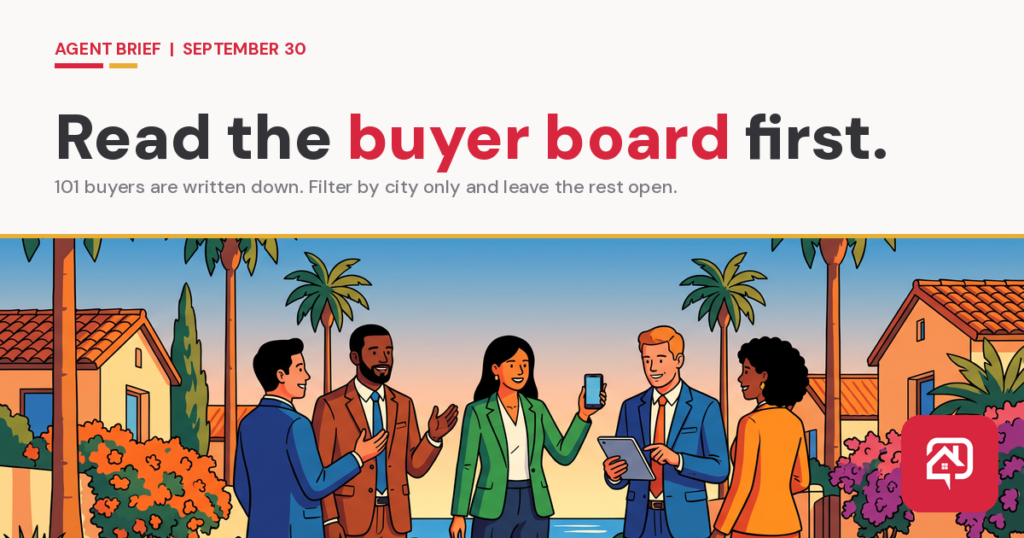 Agent Brief hero — read the buyer board first